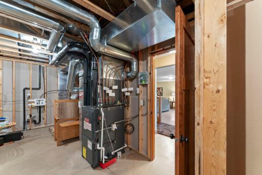 The utility room offers plenty of extra space.