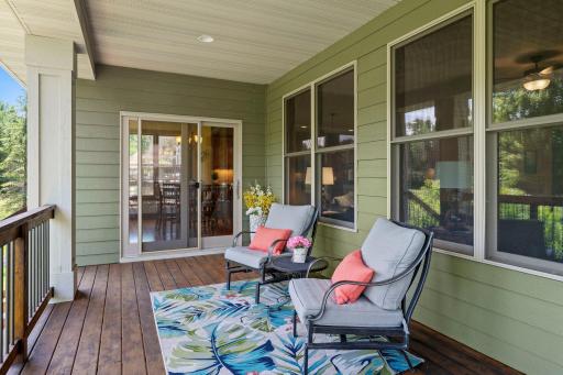 The deck is perfect for enjoying time outside.