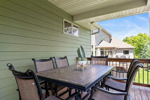 The deck is perfect for enjoying time outside.