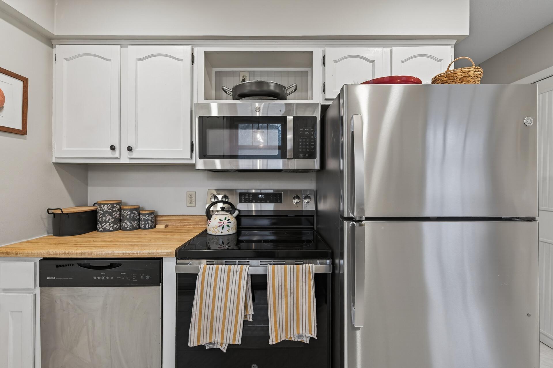 Newly installed stove and refrigerator