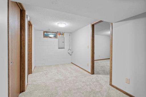 Finished basement with lots of great spaces. New carpet, paint, doors. Totally remodeled for easy move in to make it yours.