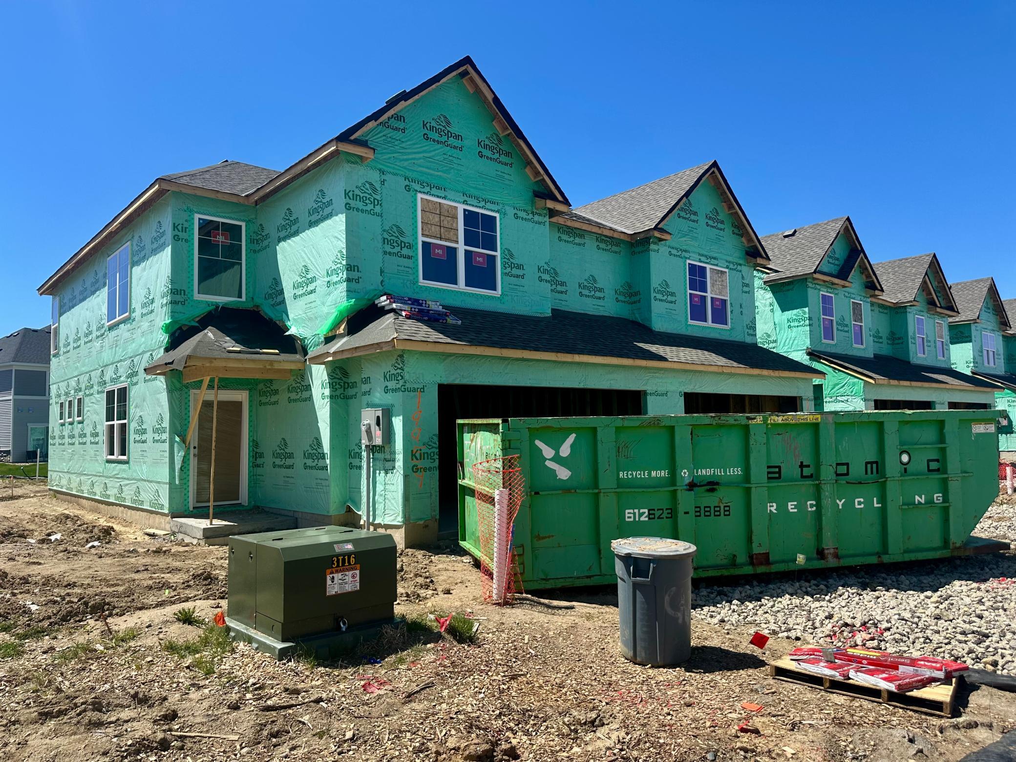 (Photo is of the actual home in progress.)