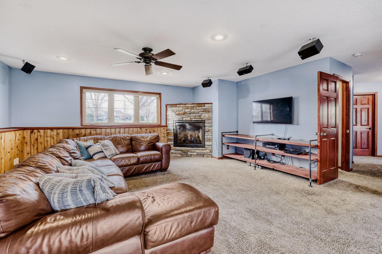 Lower Level Family Room/ Media Space