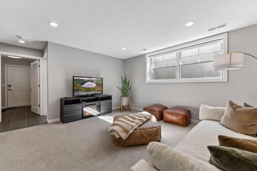 This room is perfect for a large screen tv and game night