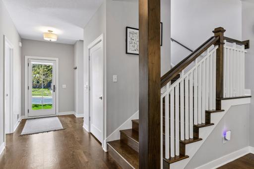 The beautiful stairway and light filled foyer