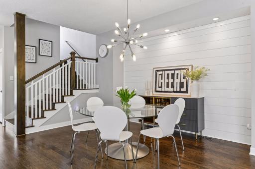 The large dining area that comfortably seats 6 to 8
