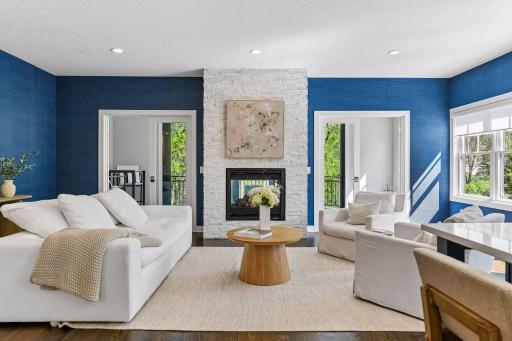 The 10 foot smooth ceilings recessed lights and large windows create a welcoming environment to relax and entertain in.