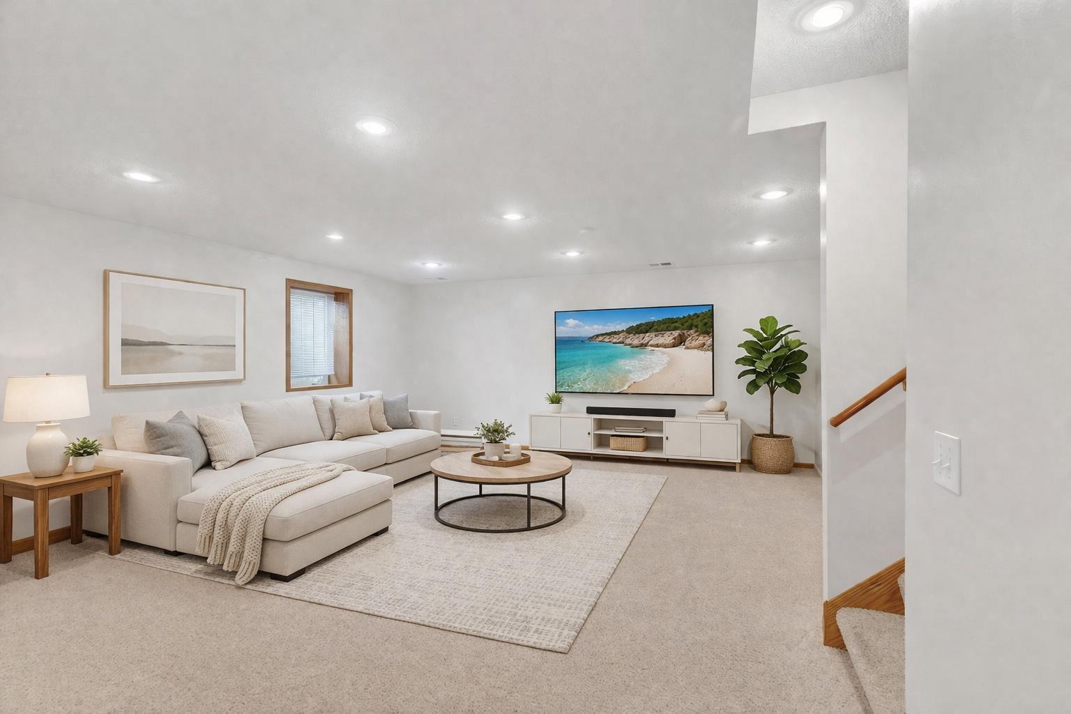 Full finished lower level amusement room