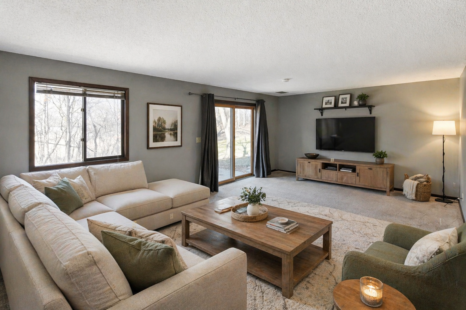 Virtually Staged Family Room