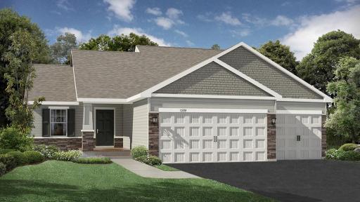 Artists Rendering of the Bryant II B-Northern Craftsman exterior with optional stone. Colors and options may vary. Ask Sales Agent for details.