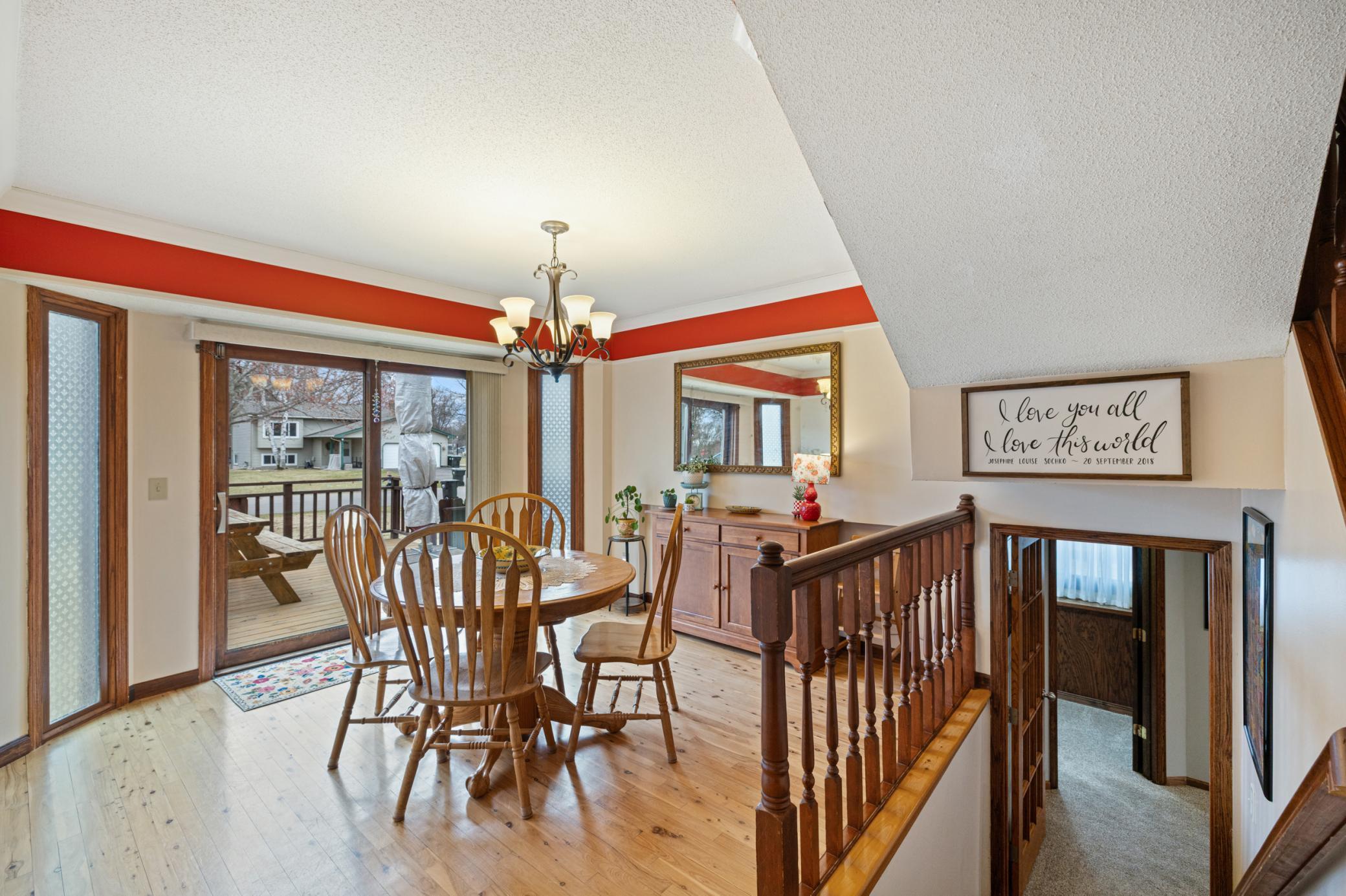 Dinning room offering access to the patio