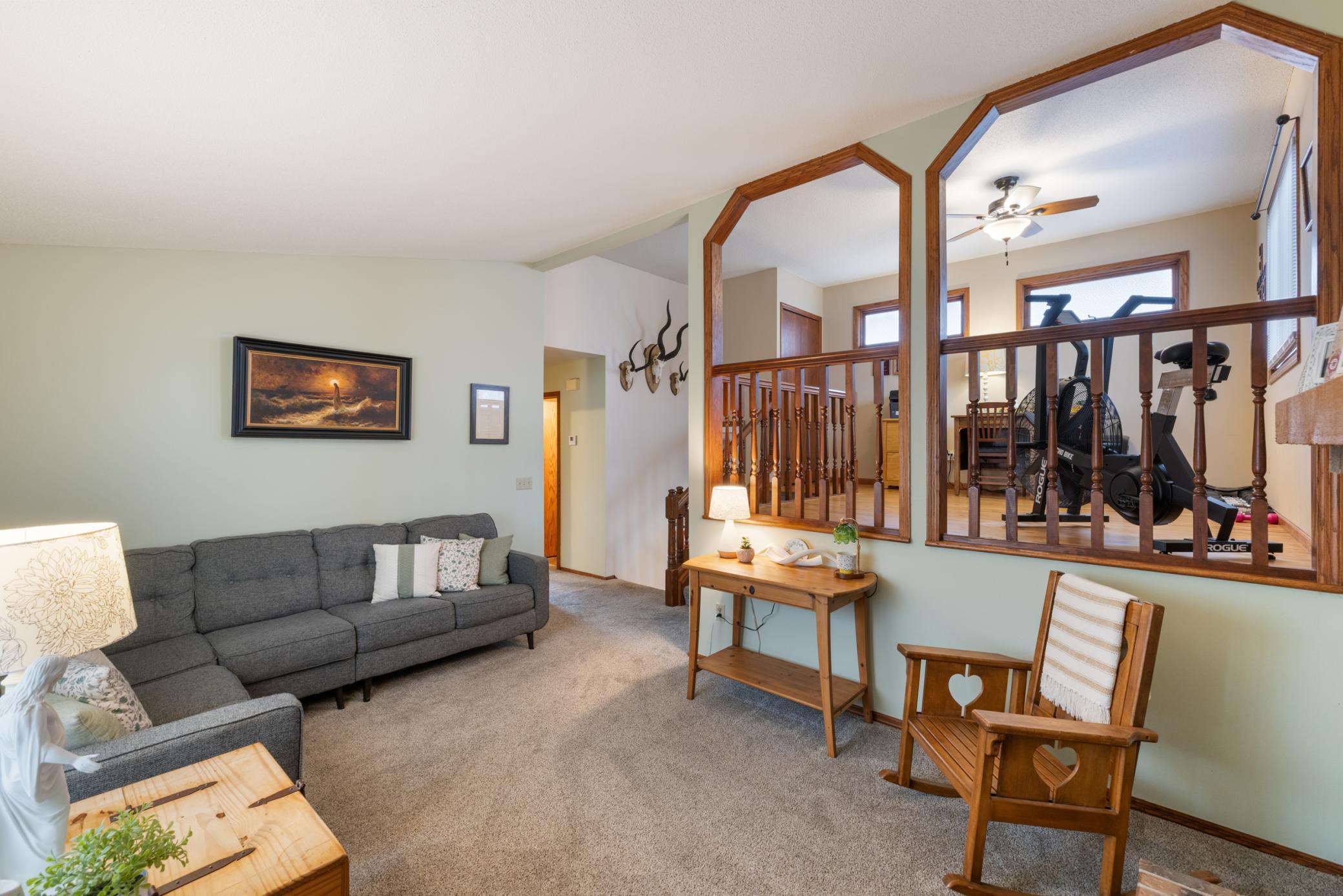 Living room with the loft area