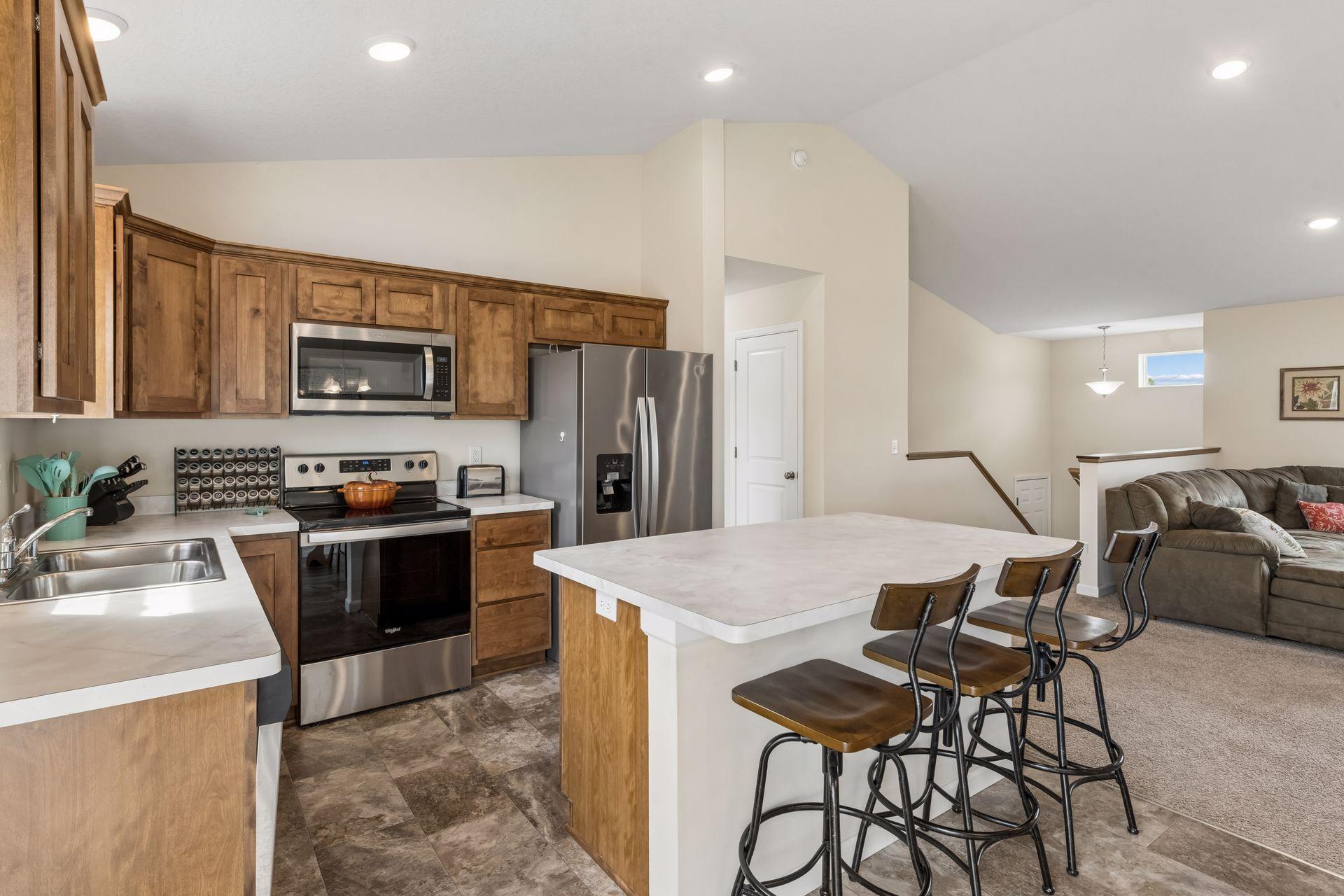 Island with Seating and Storage