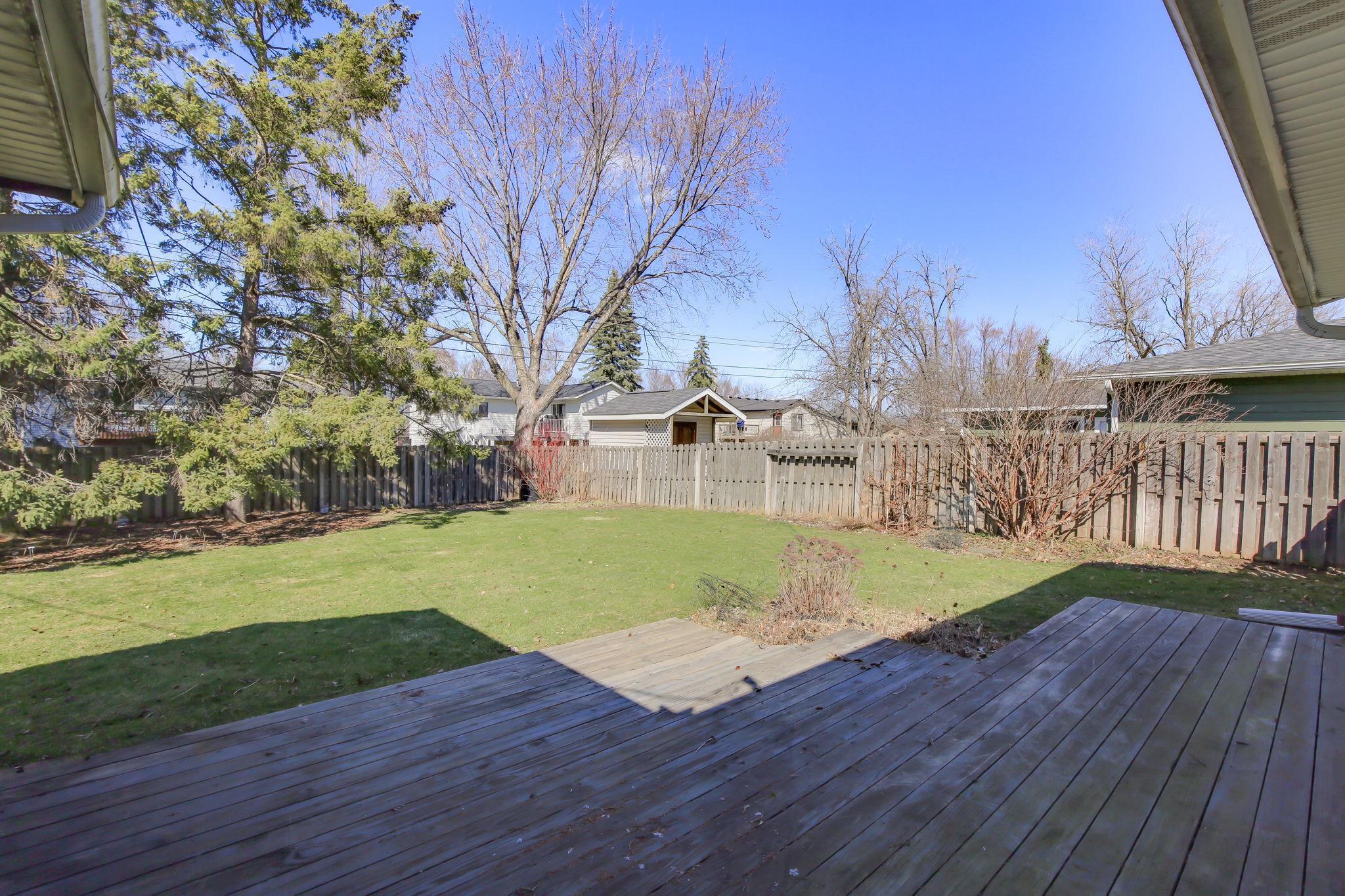 Backyard is surrounded with a Full Privacy Fence.