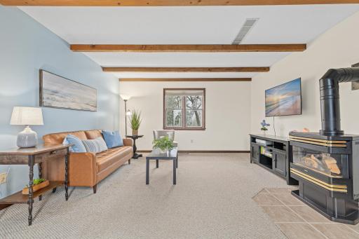 Inviting family room offers a second gathering space just off the kitchen