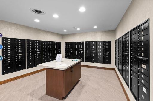 Organized mail room providing convenient access to your daily deliveries