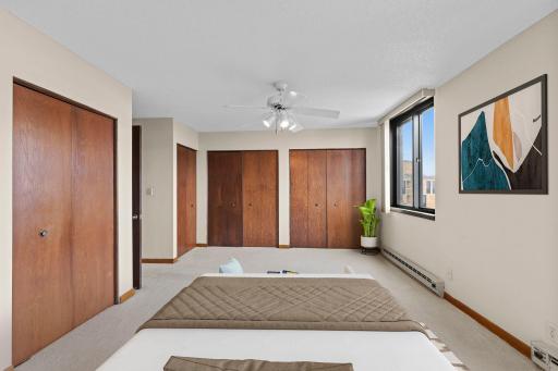 Large closets designed to keep your clothing organized and accessible