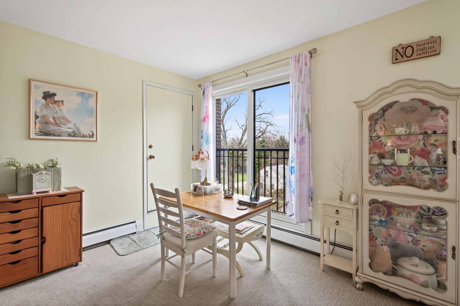 Plenty of space to have home office towards back of living room. Single door leads to screen porch
