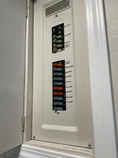 Electrical switch panel for each room of the house