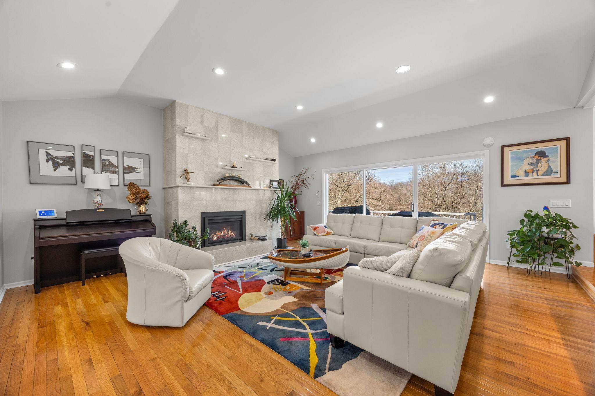 Note the view and the gas fireplace.