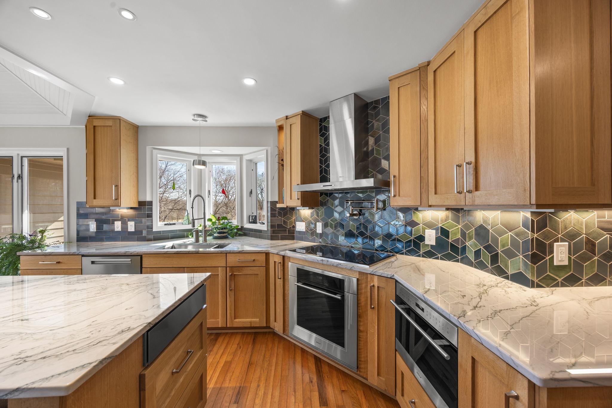 ...and features quartz counters and.....