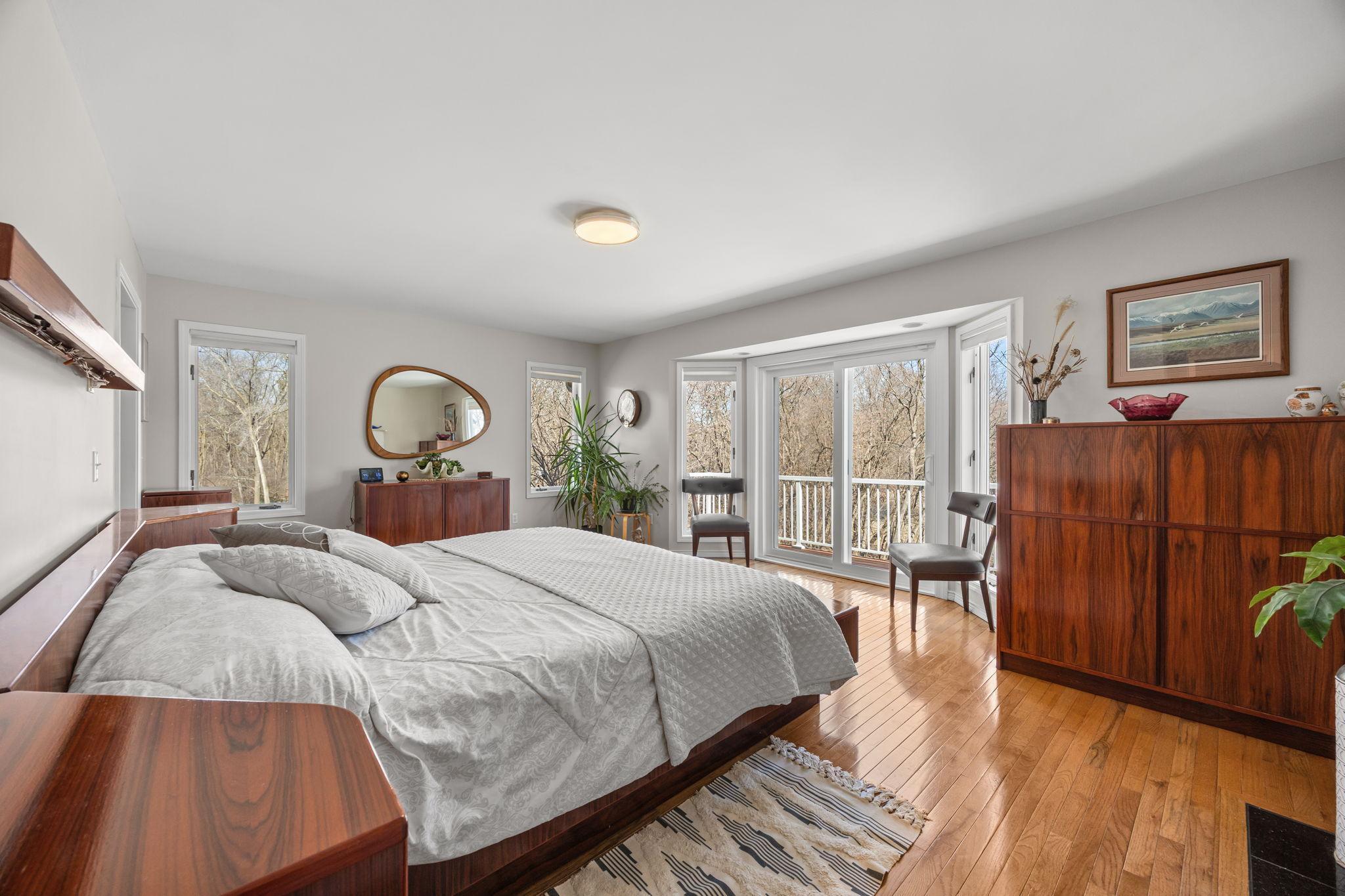 The owner's suite with sliding doors...