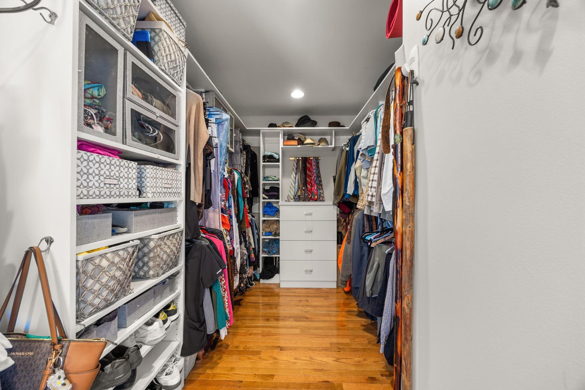 Spacious walk-in closet.