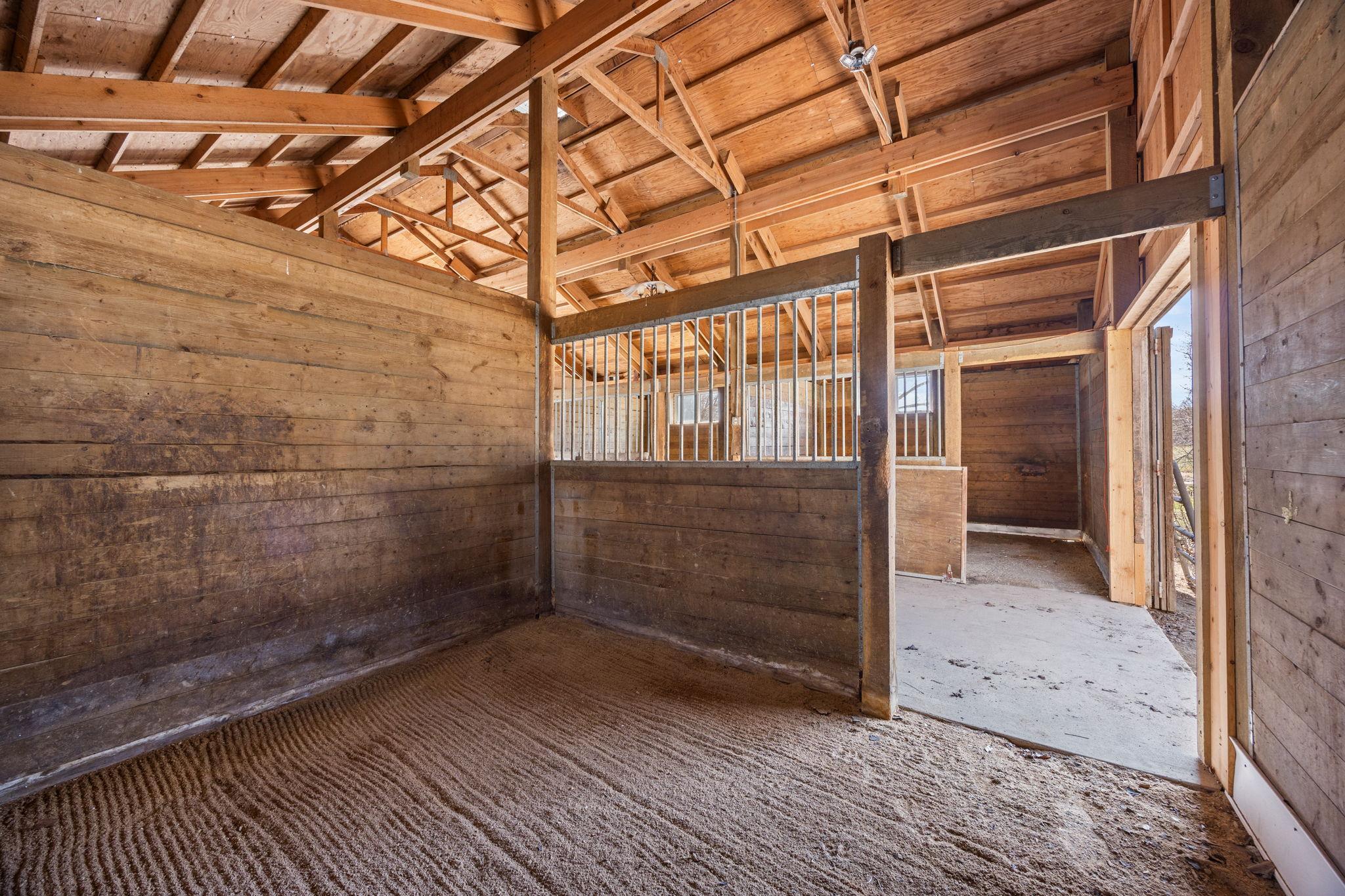 Two of the four horse stalls.