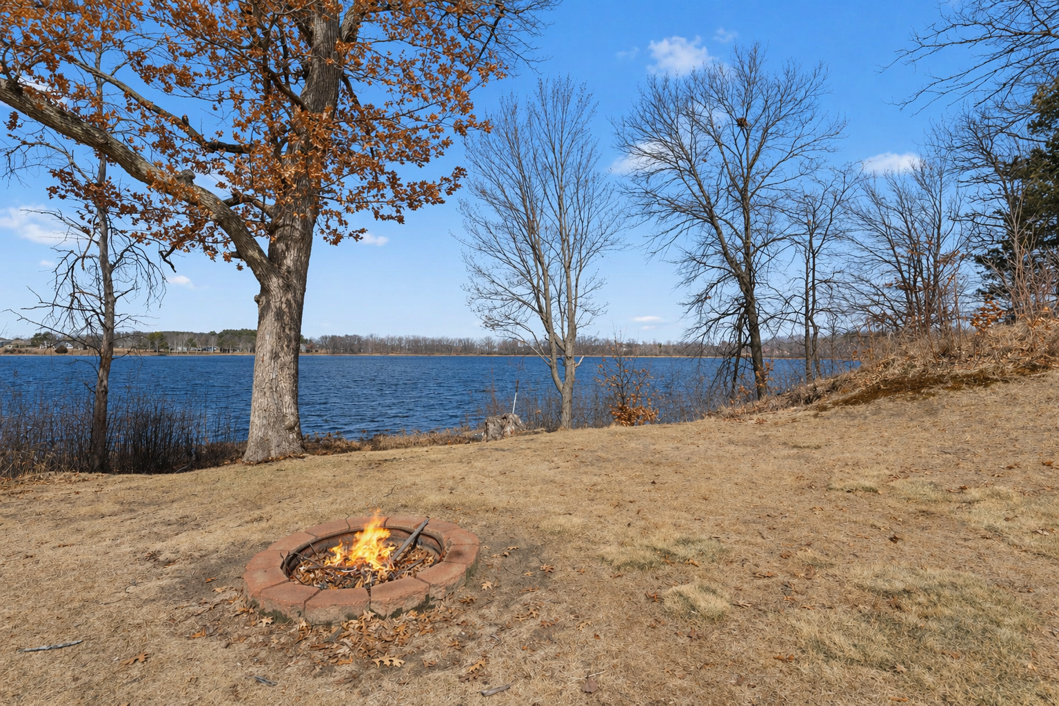 Enjoy the lake in any season with a bonfire!