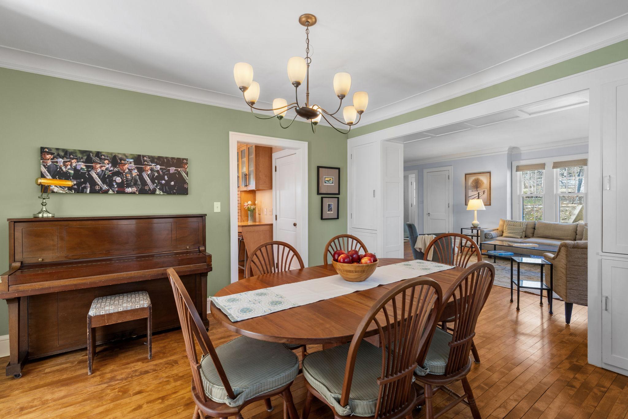 Dining room also features built-in china cabinets for all of your special occasions