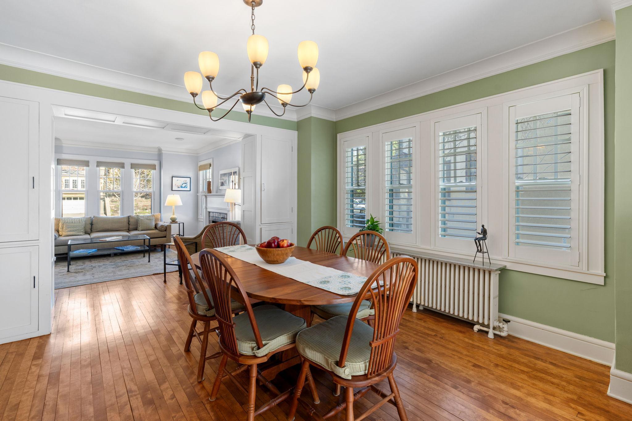 Adjacent to the living room is a spacious formal dining room