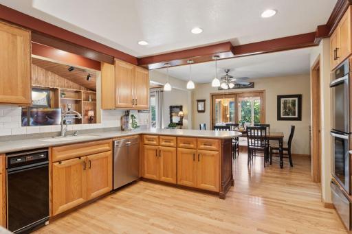Kitchen is open to living room.