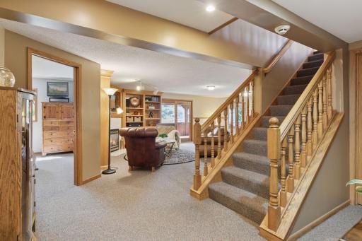 Heading downstairs to even more living space!