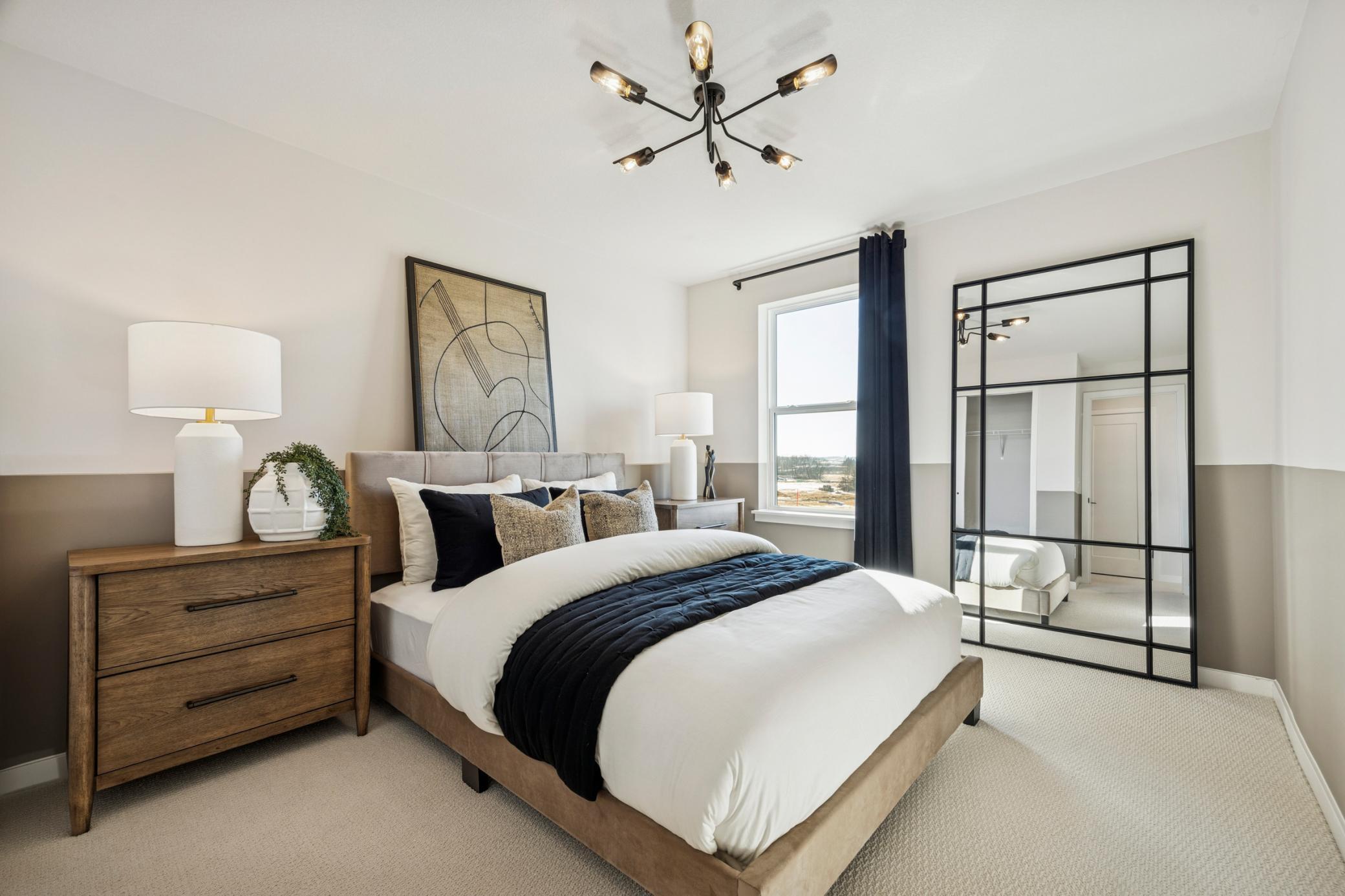 A secondary bedroom, as shown in our Northfield model.