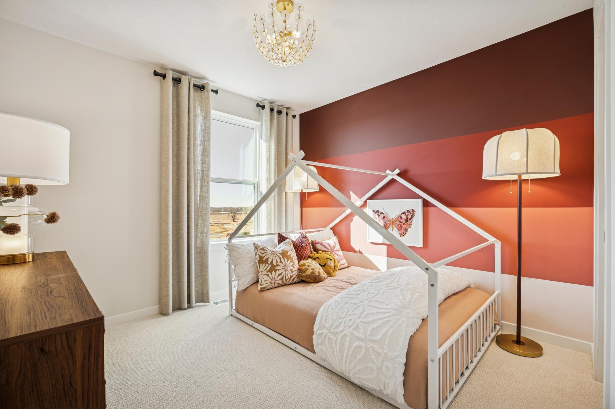 A secondary bedroom, as shown in our Northfield model.