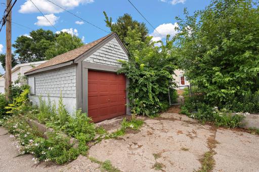 There is a one car garage on the property.