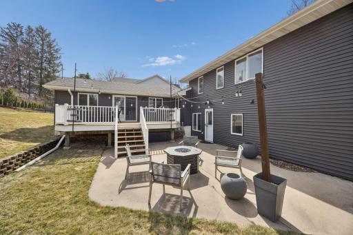 Large cement patio for summer bonfires