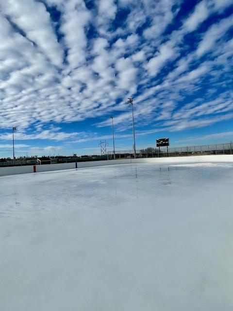 Ice Rink and warming house.