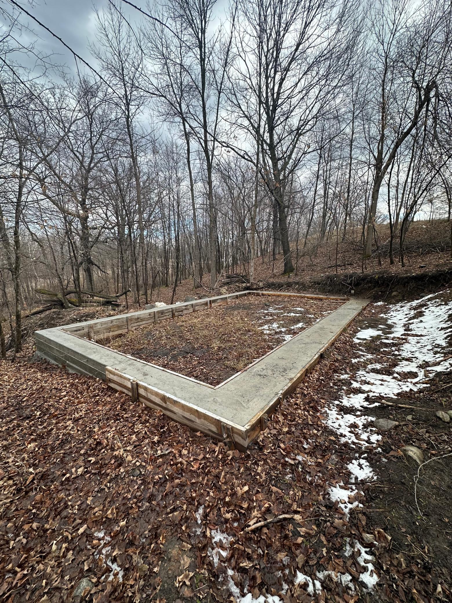 Framed footing foundation for 'studio'