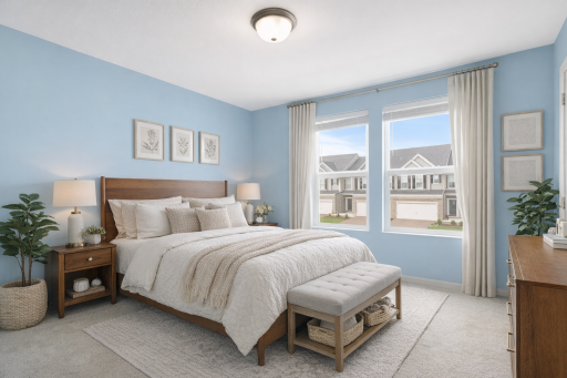 Sunny 2nd bedroom - Accessoreis are virtually staged.