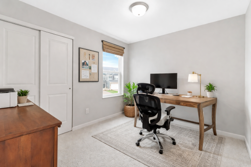 3rd Bedroom currently used as office - accessories virtually staged