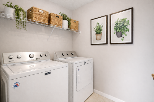 Upper Level Laundry Room - Accessories Virtually Staged