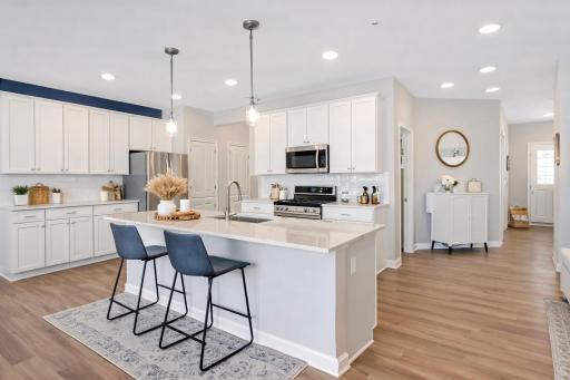Kitchen and Foyer with accessory virtual staging.