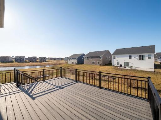 Large 19â wide maintenance free deck with northern exposure overlooking your fenced in backyard. Great place to entertain or bring meals outside and enjoy your yard.