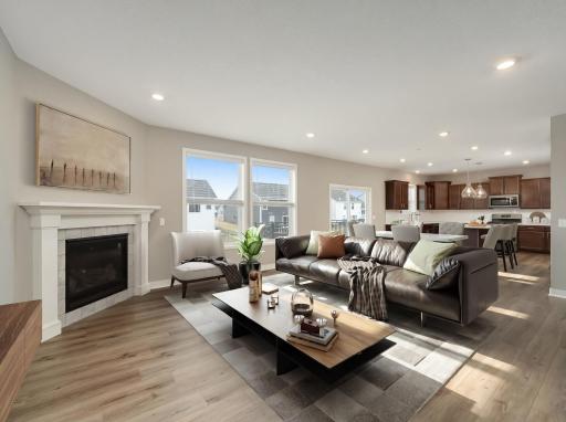 Virtually staged - Open layout floor plan. Easy space to entertain in or congregate with the family for fun and games.