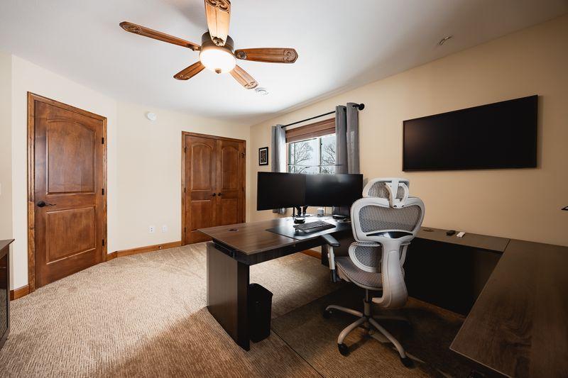 A second upper level bedroom currently used as an office.