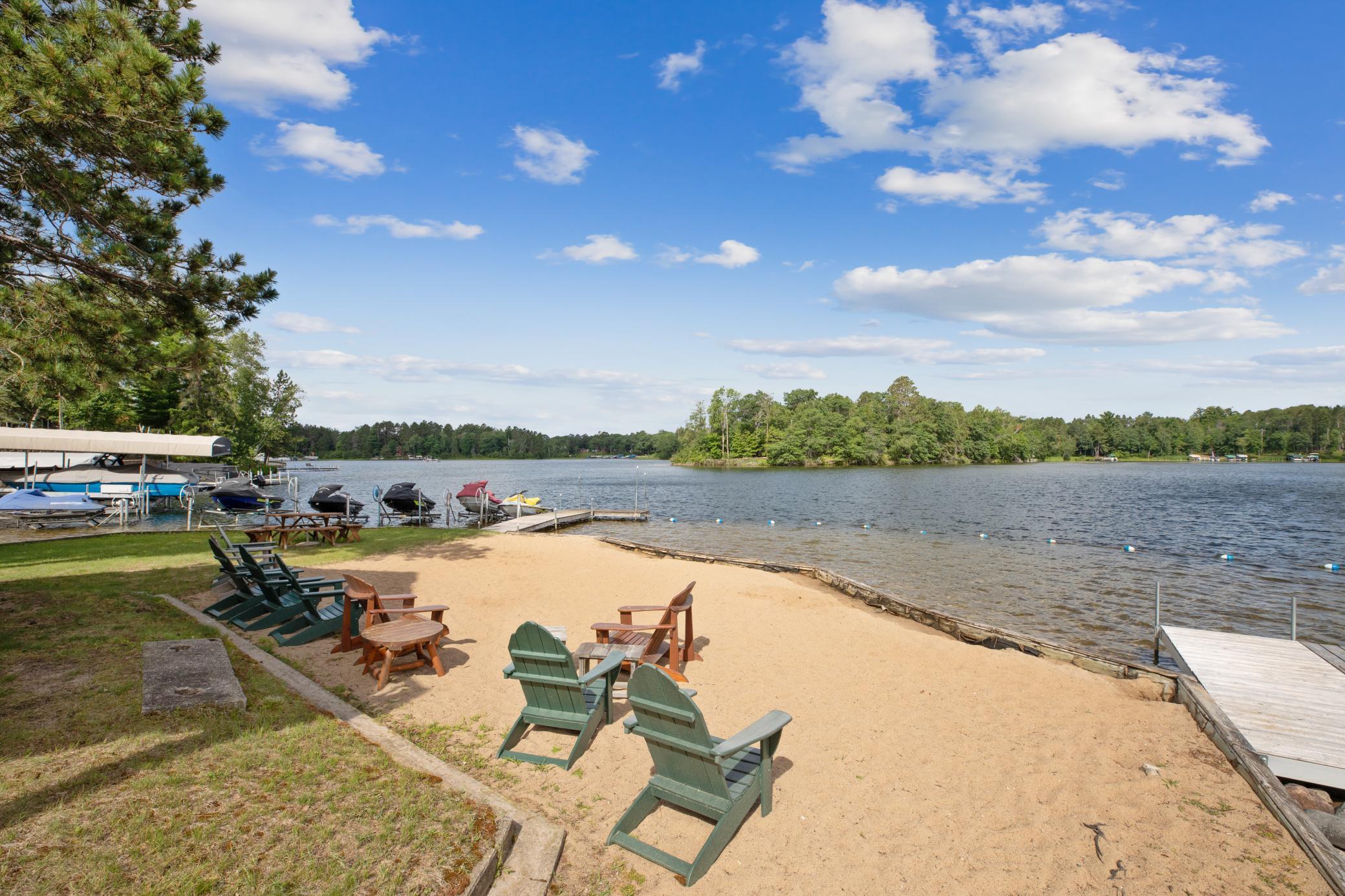 A second look at the natural sandy beach, where quiet moments and lake days come together perfectly.