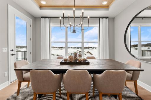 The dinning room will accommodate a large table, ideal for hosting during holidays and other get togethers. (model photo)