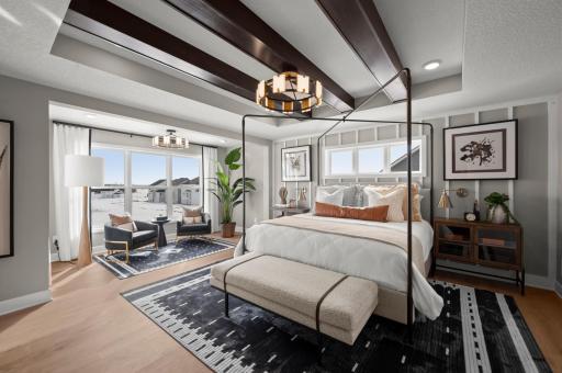 The expansive owner's suite is the perfect get away to recharge, relax and renew. The owner's suite even includes a sunny and comfortable sitting room. (model photo)