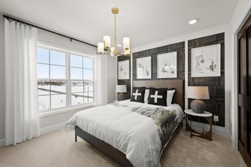 This home features 3 perfectly sized bedrooms along with the owner's suite all located on the upper level. (model photo)
